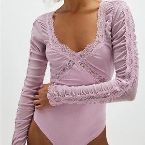 FREE PEOPLE Intimately Forever Young Bodysuit Plum Blossom